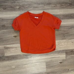 Madewell Short Sleeve V-Neck Sweatshirt